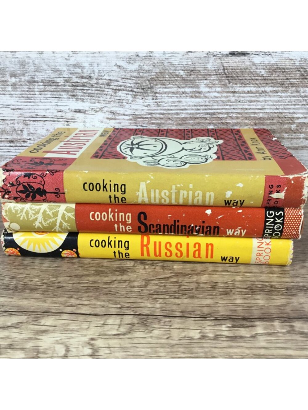 Vintage Set of 3 Cooking The Austrian, Scandinavian & Russian Way Cookbooks